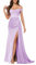 HPPEE Vestidos de satén para mujer, con abertura, plisados, hombros descubiertos, vestidos de dama de honor para boda, Lila, 50 Grande