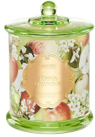 M&SENSE Duftkerze im Glas - Apfel & Streusel Duft - 360g Kerze mit langer Brenndauer über 60 Stunden Non Toxic Aromatherapie-Kerze als gemütliche Heimdeko und Geschenkidee