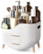 youberrySilk Make up organiser, Cosmetics Organiser, Vintage style Dressing table Organiser, Make up box Skincare organiser, Vanity organiser for Bedroom Bathroom, Desktop Makeup organiser (White)