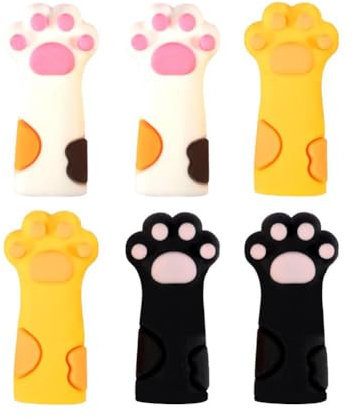 6 Stück Katzenpfoten-Stricknadel-Stopper, Silikon-Stricknadelspitzenschutz, niedliche Stricknadelspitzen, Stopper, Maschenstopper für größere Stricknadeln