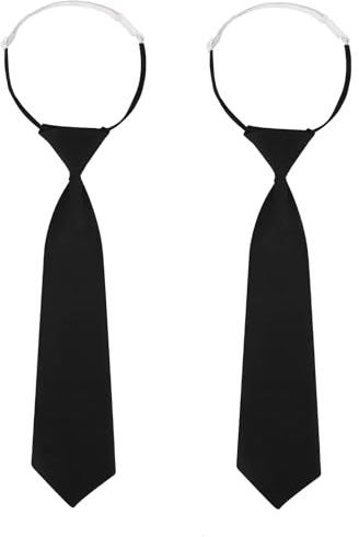 Yeenano Krawatte Schwarz Damen,2 Stück Verstellbare Schwarze Krawatte,Krawatten für Damen,Jk-Uniform-Krawattes Schmale Krawattes für Uniformen Schule Frauen Abschlussfeier Geschäftshochzeit