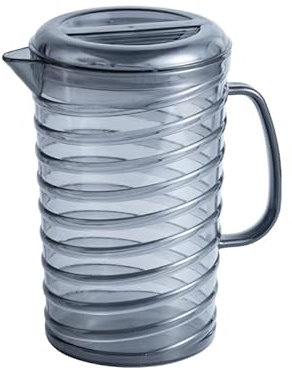 Lizhuzhuzs28 Jus Carafe d'eau Pichet à Eau en Plastique de 2 L avec Couvercle, for Le thé glacé, Le café, Les jus, la Limonade et Le Lait Thé Cruche(Gris)