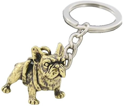 KREATIONS Französische Bulldogge Schlüsselanhänger Tier Anhänger Auto Schmuck