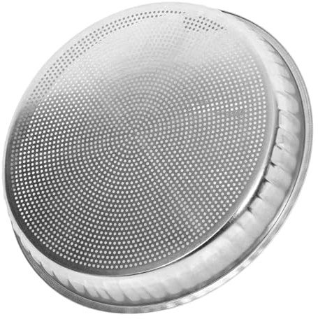 Iron Soil Sieve 4mm Hole Diameter Silver Garden Sifting Pan