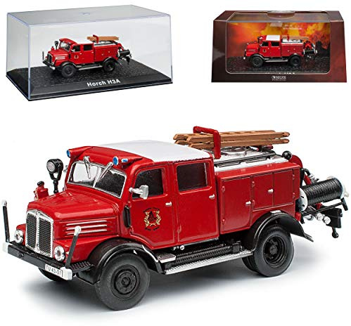 alles-meine.de GmbH Horch H3A TLF 15 Feuerwehr 1950-1958 1/72 Atlas Modell Auto mit individiuellem Wunschkennzeichen