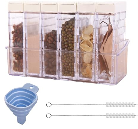 GYYXH 6er Transparente Gewürzbox Mit Tablett Für Camping & Wohnmobil