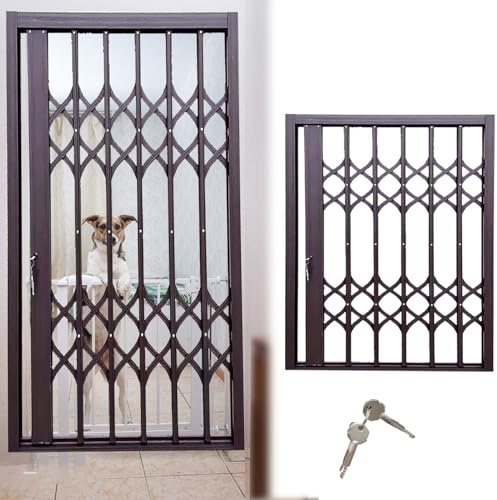 Faltbares Sicherheits-Fenstergitter mit Schloss & Schlüssel, Einbruchschutz für Hunde & Katzen, Einbruchfester Fensterschutz (30 x 49 cm)