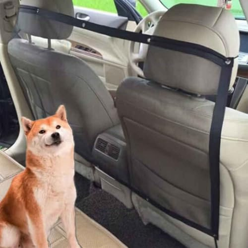 Hundegitter Auto für VW Touran 2015-2025, Hundenetz Rückbank Haustier-Sicherheitsnetz Trennnetz Hunde Sicherheitsnetz Schutzbarriere