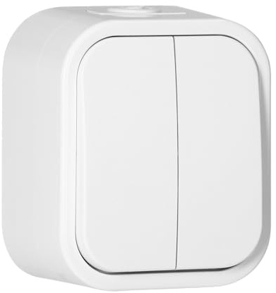 Miratic Interruttore Bipolare a Due Posizioni 2 Vie 10A 250V Interruttore da Esterno Montaggio a Parete Ambienti Umidi IP54 Ideale per Garage Lavanderia Cantina Laboratorio Bagno (bianco)