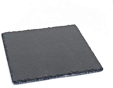 Aurora Store.it Piatto Piano 15 x 15 cm Quadrato Ardesia Nero Pietra Naturale da Sushi Ristorante 15x15cm Cucina Vassoio Tagliere Portata