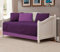 Linen Plus 5-teiliges Tagesbett-Bezug, solide geprägte Tagesdecke, dunkelviolett/hellviolett.