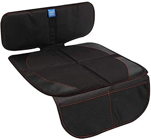 Funbliss Kindersitzunterlage, Mit Rutschfester und wasserdichter Funktion Autositzschoner, dickster Polsterung zum ,ISOFIX geeignete Unterlage für Kindersitze Schwarz