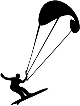 Kite Surfing Kite Surfer Aufkleber Surf Surfen Sport Aufkleber in den Größen 10cm,15cm,20cm oder 25cm (144/2) 1 (25cm, Mehrfarbig)