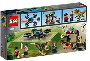 LEGO 75934 Jurassic World Dilophosaurus auf der Flucht Set mit 3 Minifiguren, Drohne und Dinosaurier Figur