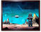 Wee Blue Coo Movie Film Painting Robby Robot Forbidden Planet Space Stars Sci Fi USA Art Print Framed Poster Wall Decor Kunstdruck Poster Wand-Dekor-12X16 Zoll