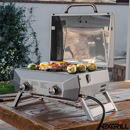Nexgrill 19 (48.9cm) 2 Burner 304 Grade Stainless Steel Gas Table Top Barbecue