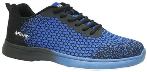 Pyramid Men's Path Lite Seamless Mesh Bowling Shoes, Black/Royal Blue, 8 UK