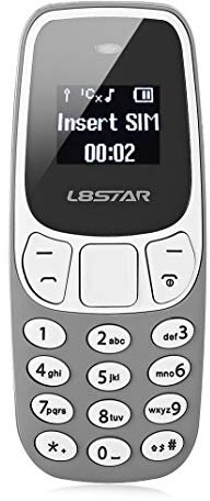 Valmoni Sport Mini Teléfono Móvil con Doble SIM y Cambiador de Voz Distorsionador L8STAR Diminuto Enano el más pequeño del Mundo (Gris)