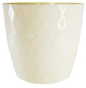 KORAD Cristal Indoor Flower Pot Covers without Drainage Holes | Round Plastic Plant Pots Container for All Houseplants | 9 Modern Colours & 7 Sizes- (Cream, Ø 18 cm (7.08 inch))