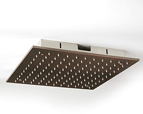 Milano Amara Modern 400mm Square Ceiling Mounted Recessed Shower Head - Brushed Copper