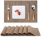 Myir JUN Tischsets Abwaschbar 8er Set, Gewebte Platzdeckchen rutschfest Abgrifffeste Hitzebeständig, Vinyl Platzsets Abwaschbar für küche Speisetisch Hotel, Platz-Matten30x43.5cm (Braun)