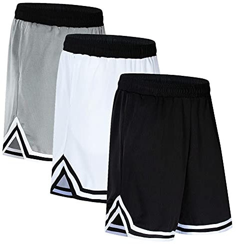 OPALOS 3 Pack Active Athletic Shorts for Men, Basketball Shorts with Pockets, Lightweight Drawstring Quick Dry Golf Shorts