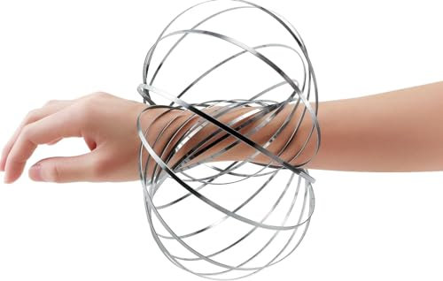 JOKA FIT 2er-Set Magic Flow Ring, Spirale Edelstahl Ringe Spielzeug, Geschicklichkeits-Ring, Fidget-Spinner zum Stressabbau. 2er-Set!