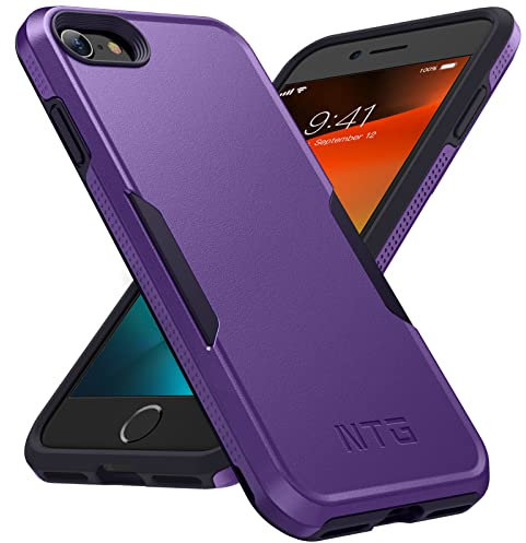 NTG Shockproof compatible for iPhone SE 2022/3rd/2020,iPhone 8/7 Case, Heavy-Duty Tough Rugged Lightweight Slim Protective Case for iPhone SE/8/7-Drak Violet