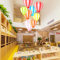 YMNLZ Lampadario Bambini Soffitto, Moderne Camera dei Bambini Lampada a Sospensione Con Paralume in Tessuto, Creativo Mongolfiera Luce a Sospensione per Sala da Pranzo Bar, Luce Calda,Rosa