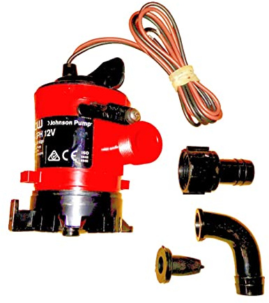 SPXFLOW Lenzpumpe 1000 GPH 12V Johnson 63 l/min Cartridge - Patronen Bilgenpumpe, Bootspumpe, Schiffspumpe, Yachtpumpe, Rot, 112x88x80 mm; 270 Gramm