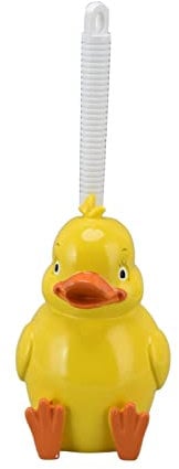 Toilettenbürste und Halter-Set für Badezimmer, Flexibler Toilettenbürstenkopf mit Basis, Kreative Kleine Gelbe Ente