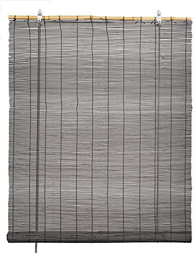 Store enrouleur 100 % bambou (gris, 120 x 180 cm)