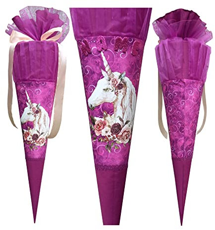 Schultüte Einhorn,passend zum Classy Molly und Step by Step Eyela, für Mädchen, genäht, mit Name versehen