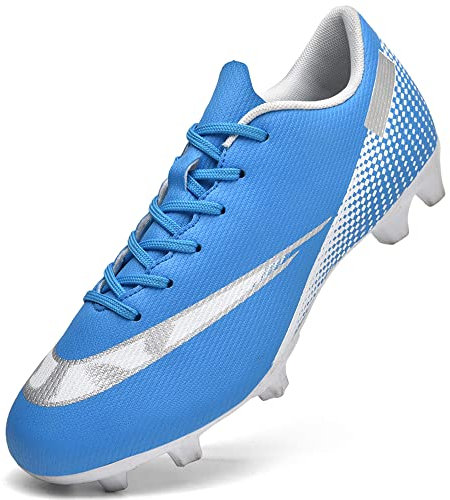 GOGOUP Scarpe da Calcio Uomo FG/AG Professionale Sportivo All'aperto Scarpe da Allenamento Spike Teenager Scarpe da Calcetto Antiscivolo Blu 43 EU