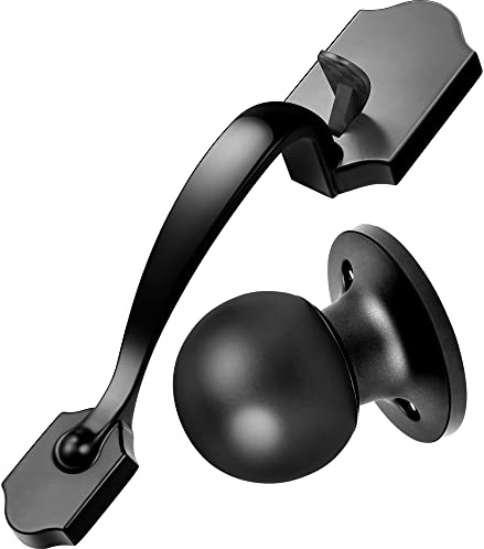 Motovecor Front Door Handleset Entry Door Handle Set with Cove Knob for Right and Left Handed Sided Doors, Interior and Exterior Entrance Passage Lock Matte Black