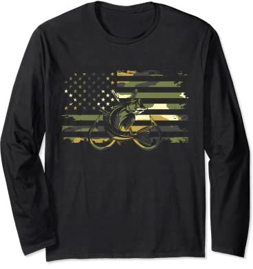 Amerikanische Flagge Camouflage Angelbekleidung – Angeln Langarmshirt