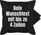Kissenbezug - Aufdruck selbst gestalten - Wunschtext - 50 x 50 cm - Schwarz - kissen eigenem text bedrucken und name 4.zeilen kissenbezüge schriftzug beschriften zum selber bezug