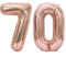 D2D | Party Balloon Zahl 70 XL in Rosé - Größe: 80 cm - Folienballons - Geburtstagdeko - Zahlenballons - Gnadenhochzeit - Helium Ballons