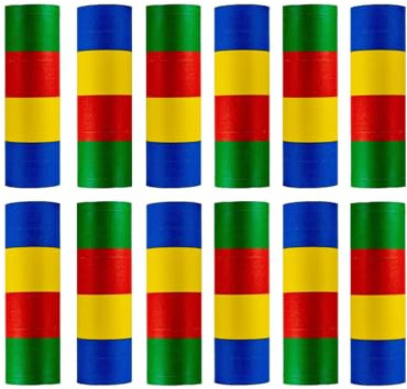 ARKRAFT Luftschlangen FSC-Papier 12 Stück für Karneval Geburtstag (P12)