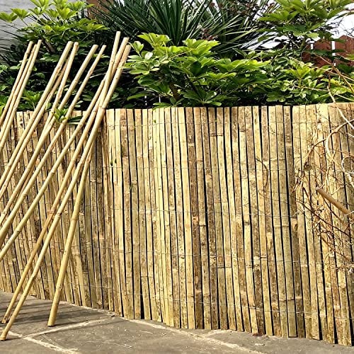 WILSONS DIRECT - Natural Split Bamboo Slat Fence - Rustic Garden Screening Roll for Privacy, Wind & Sun Protection - Decorative Trellis Panel for Outdoor Fencing & Backyard (1M Height x 4M Length)