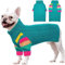 OUOBOB HundPullover, Medium HundPullover für Hunde Mädchen Jungen, Turtleneck Pullover Winter grüne Hund Weste, Weihnachten Hund Outfits, Haustier Sweatshirt Bekleidung Strickwaren, Frenchie, Beagle M