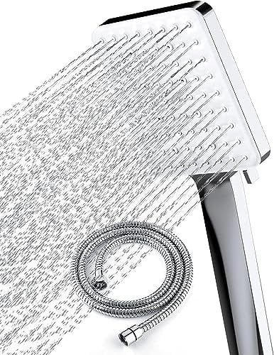 Newentor Duschkopf mit Schlauch, Duschbrause mit Schlauch 2M, Duschschlauch mit Duschkopf Gross Shower Head, Handbrause Duschkopf Regendusche mit 6 Strahlarten