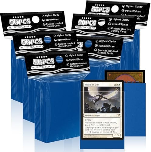 Night Blue Card Sleeves Fit for MTG, 300 Pieces Perfect Fit Standard Card Sleeves for Trading Card Sports Cards Baseball Cards TCG Yugioh Magic,Affordable Sturdy and Nice Shuffling