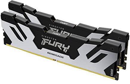 Kingston FURY Renegade DDR5 RGB Silber/Schwarz XMP 96GB (2x48GB) 6400MT/s CL32 DIMM Desktop Gaming Speicher Kit mit 2 - KF564C32RSAK2- 96