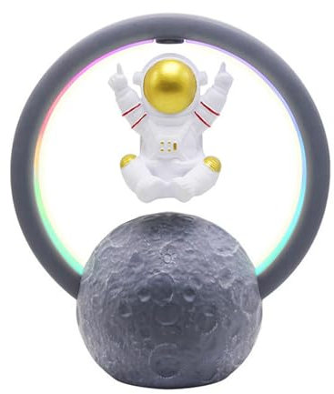 FAMKIT Schwebelampe, magnetischer schwebender Bluetooth-Lautsprecher, 360 Grad schwebend und drehend, mit 7 Farben, kabellos, schwimmende Tech-Geräte, für Raumdekoration, 3009698-AM97-120533-FBT