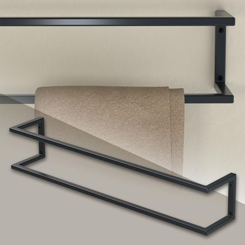 ML-Design Portasciugamani in Acciaio Antracite 15 x 15 x 80 cm Supporto per Asciugamani con Kit di Montaggio Verticale o Orizzontale a Parete Porta Salviette a Muro per Il Bagno Cucina