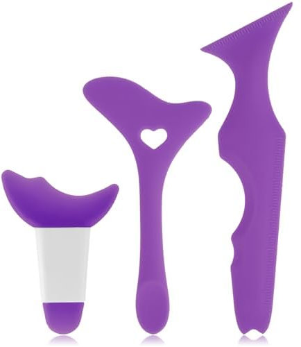 ZALHIN Eyeliner Schablone, 3 Stücke Eyeliner Hilfe Silikon Multifunktionale Eyeliner Schablonen, für Anfänger, Eyeliner Stencil Mehrzweck-Augen-Make-up-Werkzeug