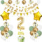 Luftballon 2. Geburtstag Salbeigrüne, Geburtstagsdeko 2 Jahr, Ballon 2. Geburtstag, Folienballon Zahl 2 mit Banner Geburtstag Tortendeko Geburtstag 2 Junge Mädchen 2 jahre Geburtstag deko