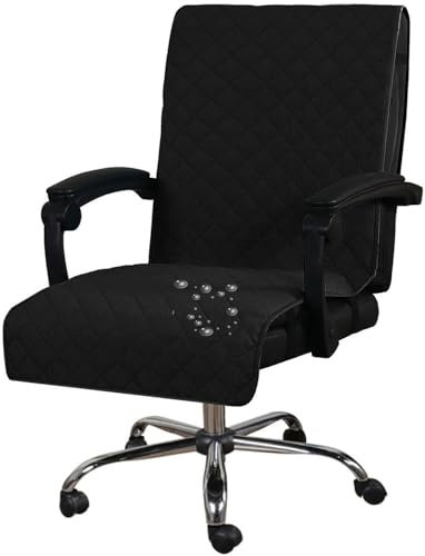 Funda Silla Oficina,Gaming,Funda Para Silla De Oficina Con Reposabrazos,Fundas Para Sillas Ajustables,Fundas Sillas De Escritorio Protector Para Silla Giratoria ( Color : Black , Size : Office Chair A
