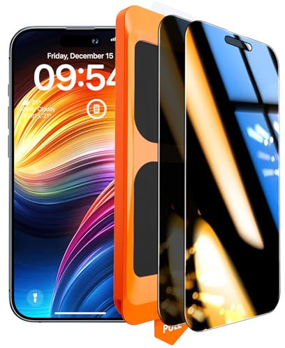 TOCOL 2 Pack for iPhone 15 Pro Max Privacy Screen Protector 6.7-Inch, True 25°Anti Spy, Instant Installation, 16FT Military Grade Shatterproof, Tempered Glass, Case Friendly, Full Coverage Protection
